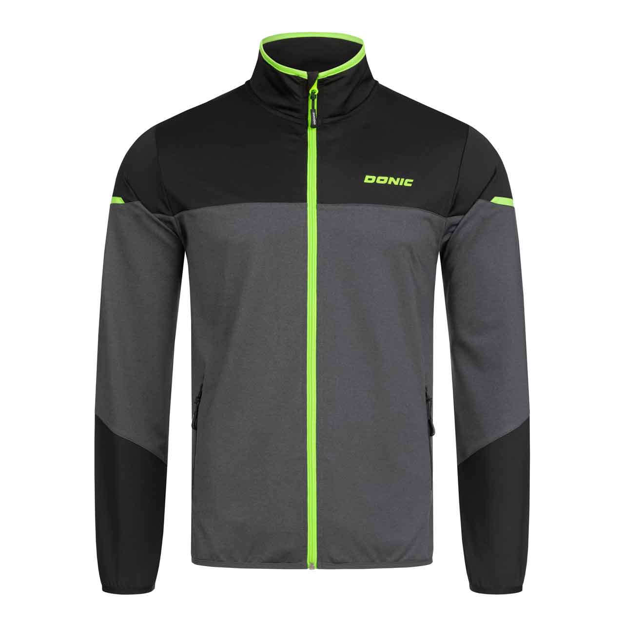 Donic Tracksuitjacket Craft Junior noir/anthracite chiné/vert citron