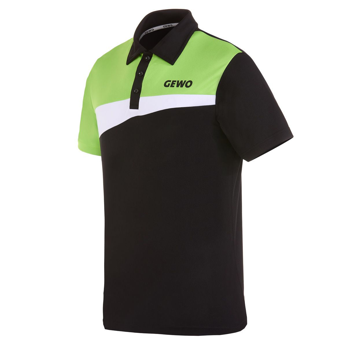 Gewo shirt Fondi I Katoen zwart/limegroen