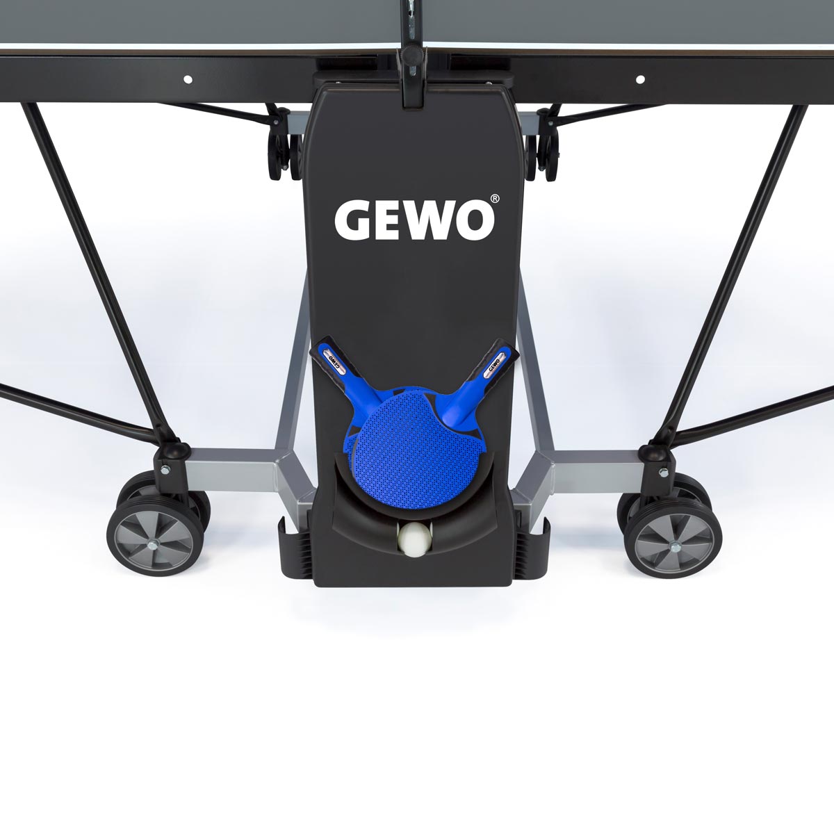 Gewo Tafeltennistafel AWR Outdoor inclusief 2 bats en ballen grijs