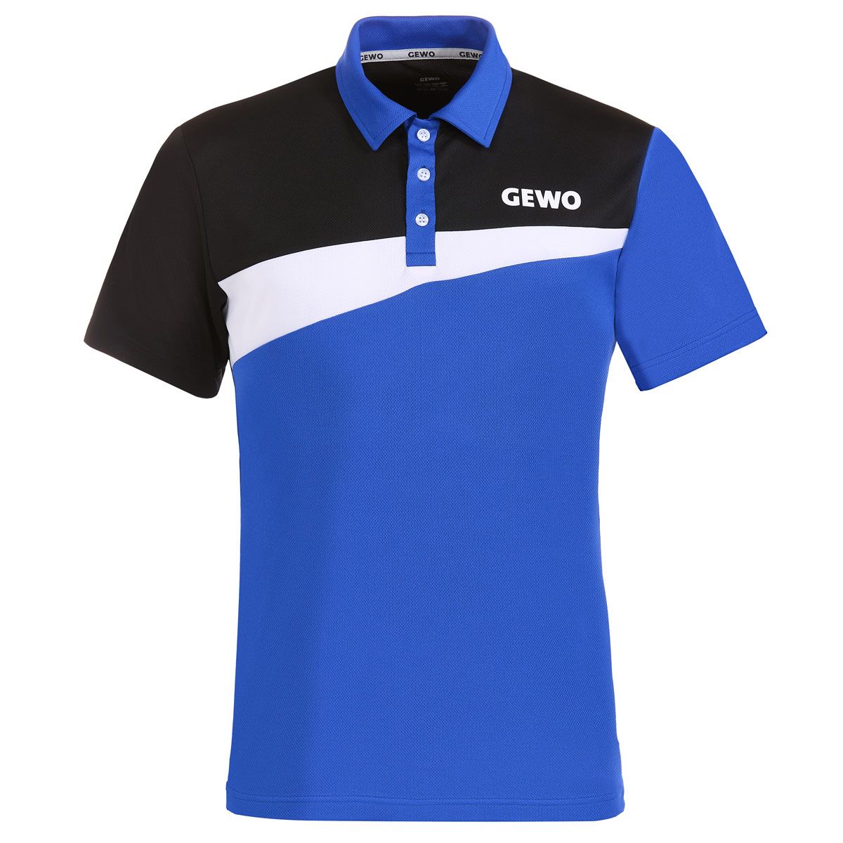 Gewo shirt Fondi II Katoen royalblauw/zwart