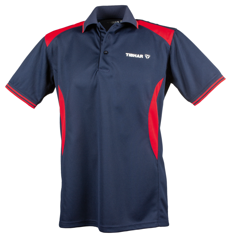 Tibhar shirt Cosmos polyester marine/rood