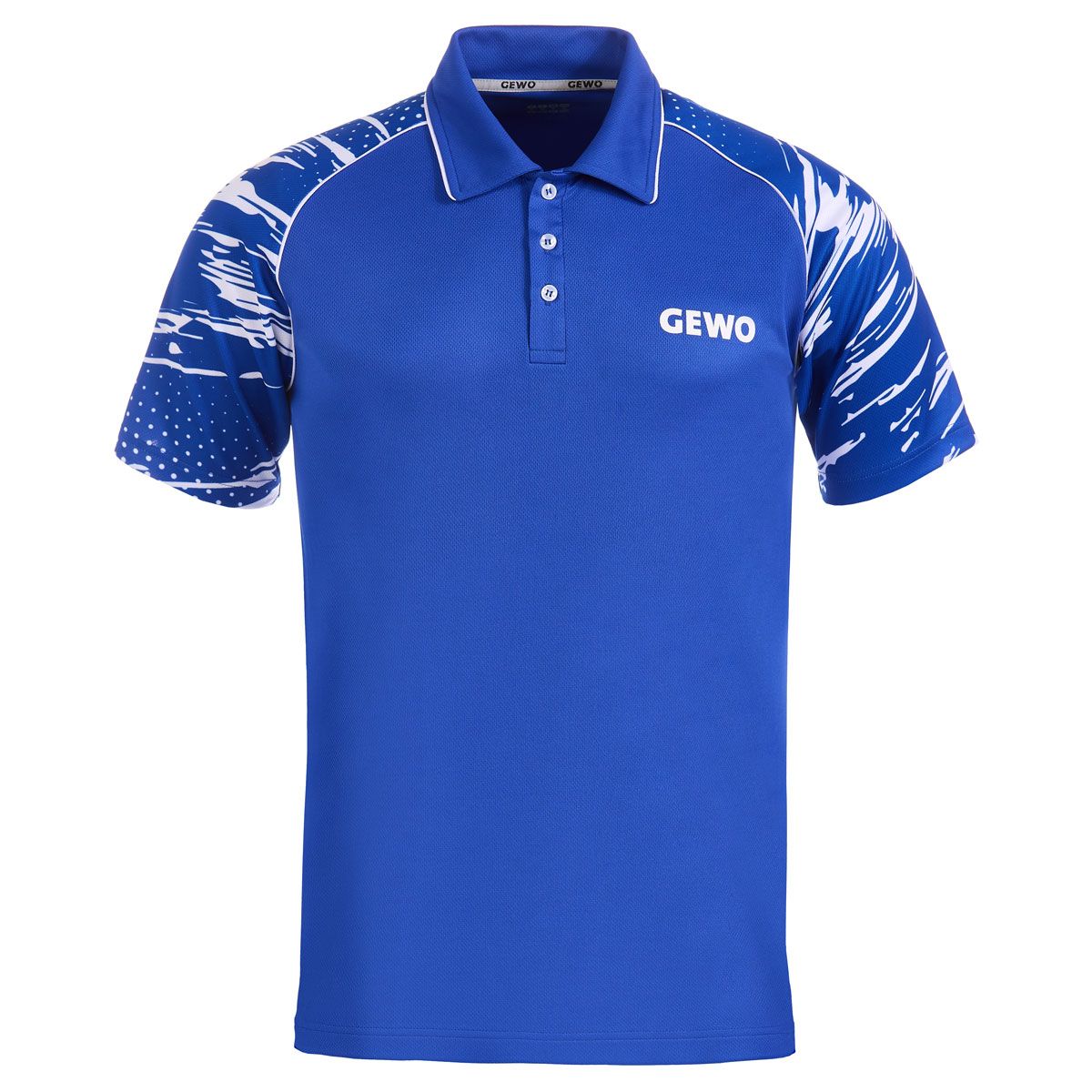 Gewo shirt Marmo I blauw/wit