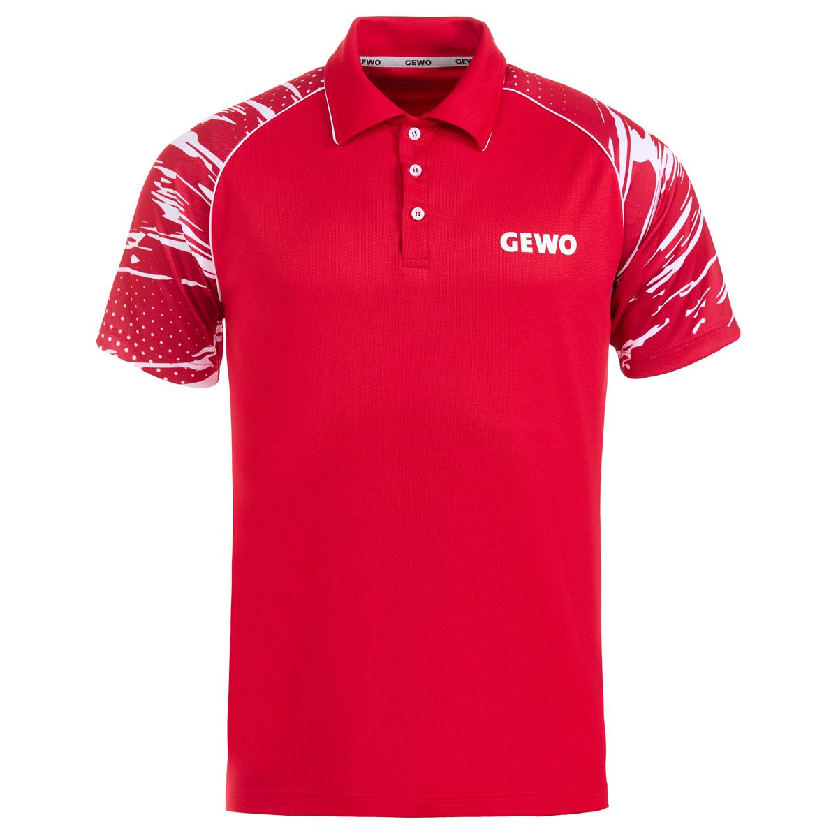 Gewo shirt Marmo II rood/wit