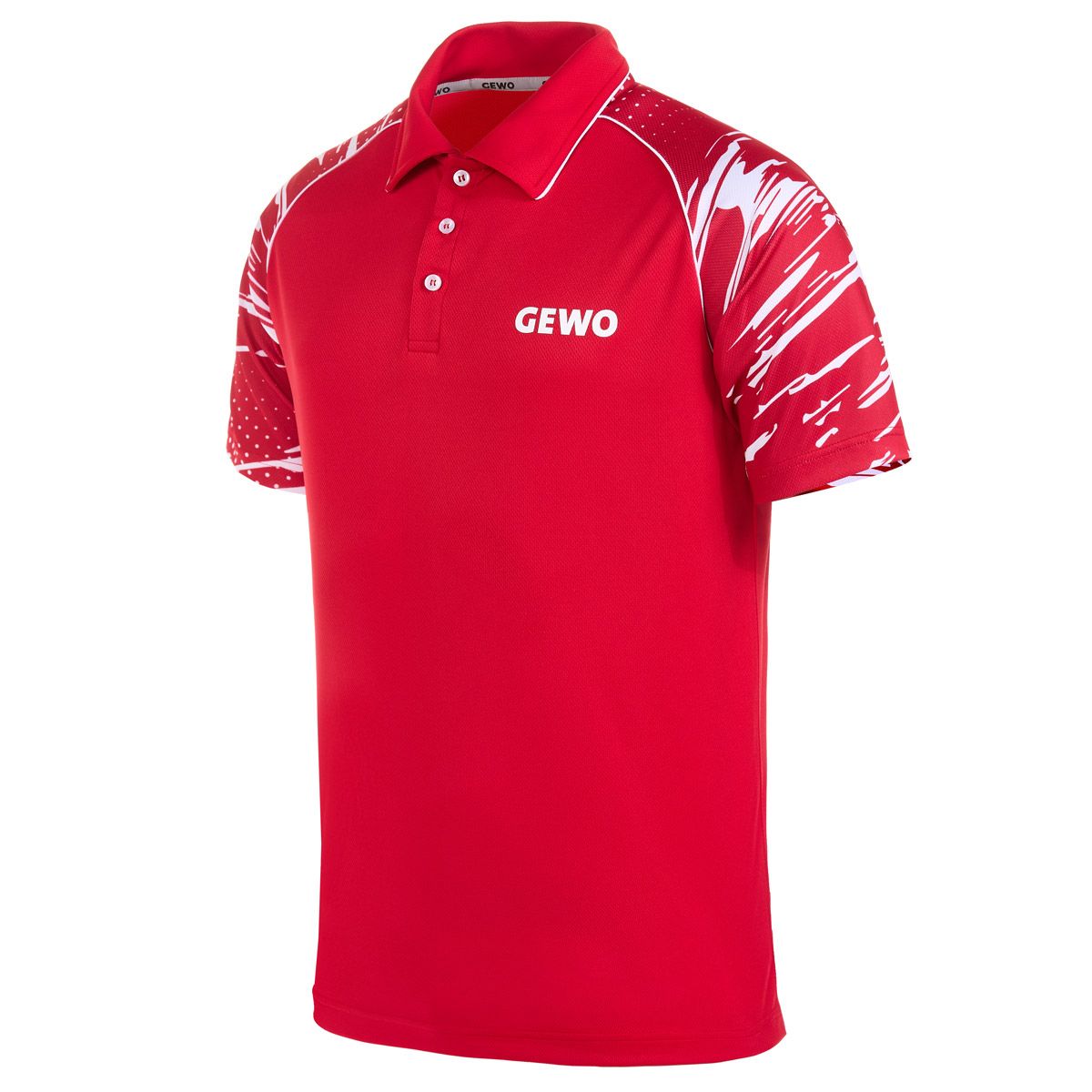 Gewo shirt Marmo II rood/wit