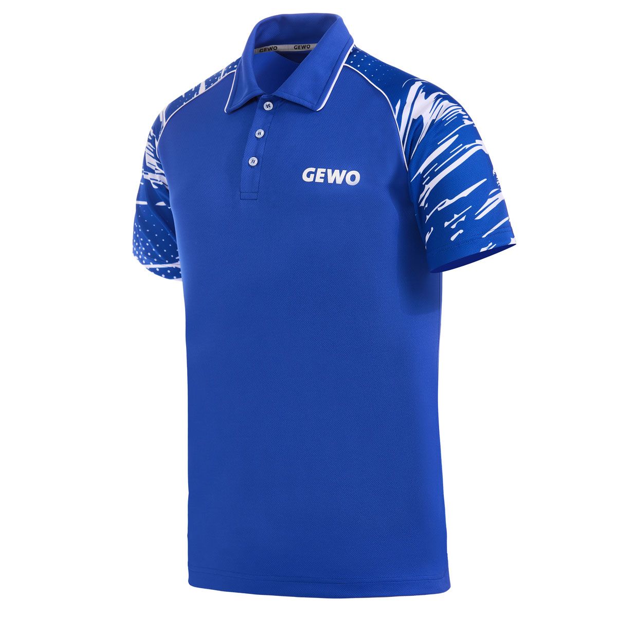 Gewo shirt Marmo I blauw/wit