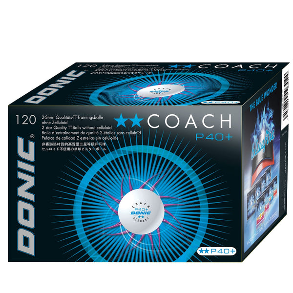 Donic Ball Coach ** P40+ blanc (120)
